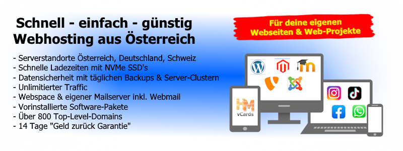 Schnell - einfach - günstig. Webhosting aus Österreich.