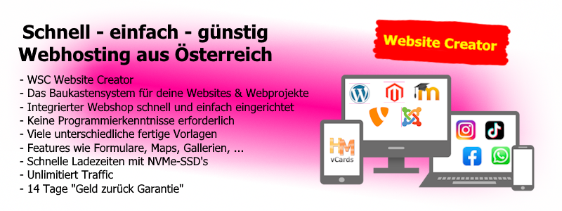 Website Creator - Das Baukastensystem für Websites und Webprojekte